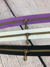 Load image into Gallery viewer, #5 Nylon Zipper Pack- White/Black/Purple Combo
