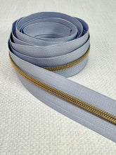 Load image into Gallery viewer, #5 Nylon Zipper Tape Singles- Periwinkle Haze/Calypso Blue/Blush Pink
