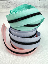 Load image into Gallery viewer, #5 Nylon Zipper Pack- Periwinkle Haze/Calypso Blue/Blush Pink
