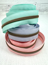 Load image into Gallery viewer, #5 Nylon Zipper Pack- Periwinkle Haze/Calypso Blue/Blush Pink
