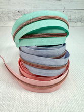 Load image into Gallery viewer, #5 Nylon Zipper Pack- Periwinkle Haze/Calypso Blue/Blush Pink
