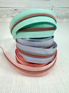 #5 Nylon Zipper Pack- Periwinkle Haze/Calypso Blue/Blush Pink