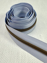 Load image into Gallery viewer, #5 Nylon Zipper Tape Singles- Periwinkle Haze/Calypso Blue/Blush Pink
