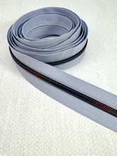 Load image into Gallery viewer, #5 Nylon Zipper Tape Singles- Periwinkle Haze/Calypso Blue/Blush Pink
