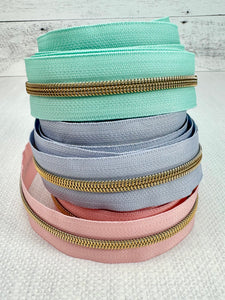 #5 Nylon Zipper Pack- Periwinkle Haze/Calypso Blue/Blush Pink