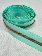 Load image into Gallery viewer, #5 Nylon Zipper Tape Singles- Periwinkle Haze/Calypso Blue/Blush Pink
