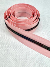 Load image into Gallery viewer, #5 Nylon Zipper Tape Singles- Periwinkle Haze/Calypso Blue/Blush Pink
