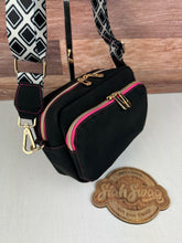 Load image into Gallery viewer, Black and Pink Crossbody Bag
