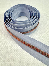 Load image into Gallery viewer, #5 Nylon Zipper Tape Singles- Periwinkle Haze/Calypso Blue/Blush Pink
