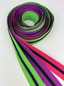 #5 Nylon Zipper Pack- Shamrock/Magenta/Hot Pink