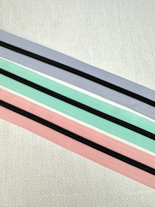 #5 Nylon Zipper Pack- Periwinkle Haze/Calypso Blue/Blush Pink