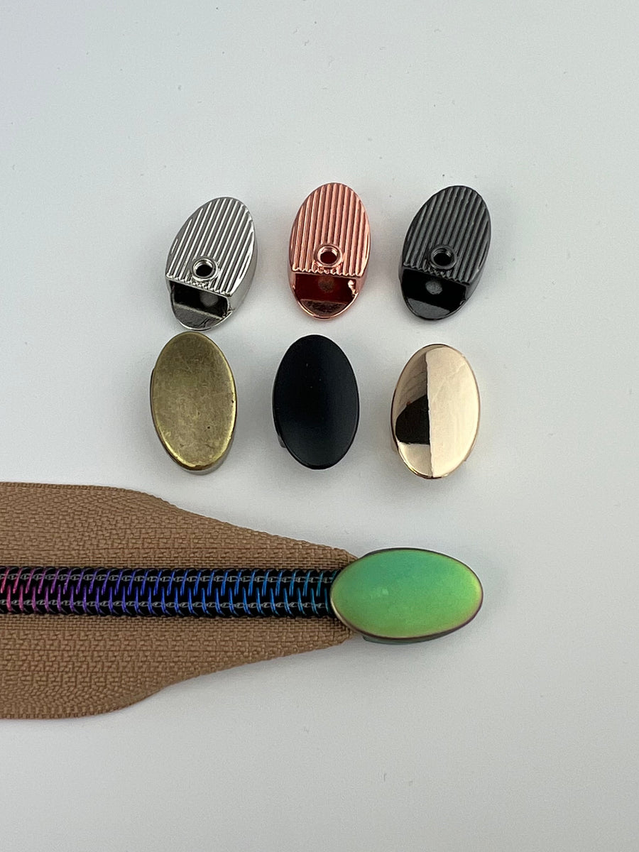 Cap Spring Zipper Oval Zipper End Caps – Siah Swag Bags