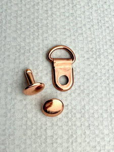 1/2 in Small Corset D-ring with Rivet