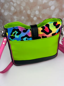 Pachira Leopard Neon Crossbody Bag